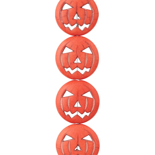 12 Pack: Orange Dyed Reconstituted Stone Pumpkin Beads, 25mm by Bead Landing™